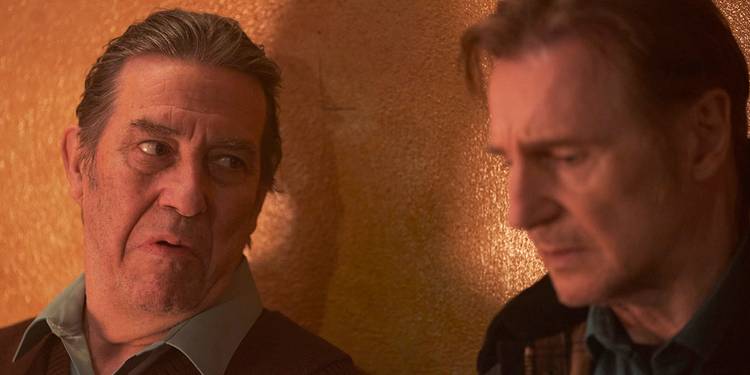Ciarán Hinds and Liam Neeson in In the Land of Saints and Sinners