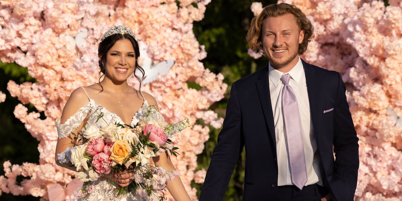 Amy and Johnny smile on their wedding day on Love Is Blind Season 6