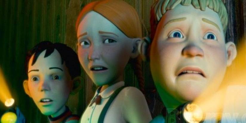 DJ, Penny, and Chowder inside the Monster House in 'Monster House'