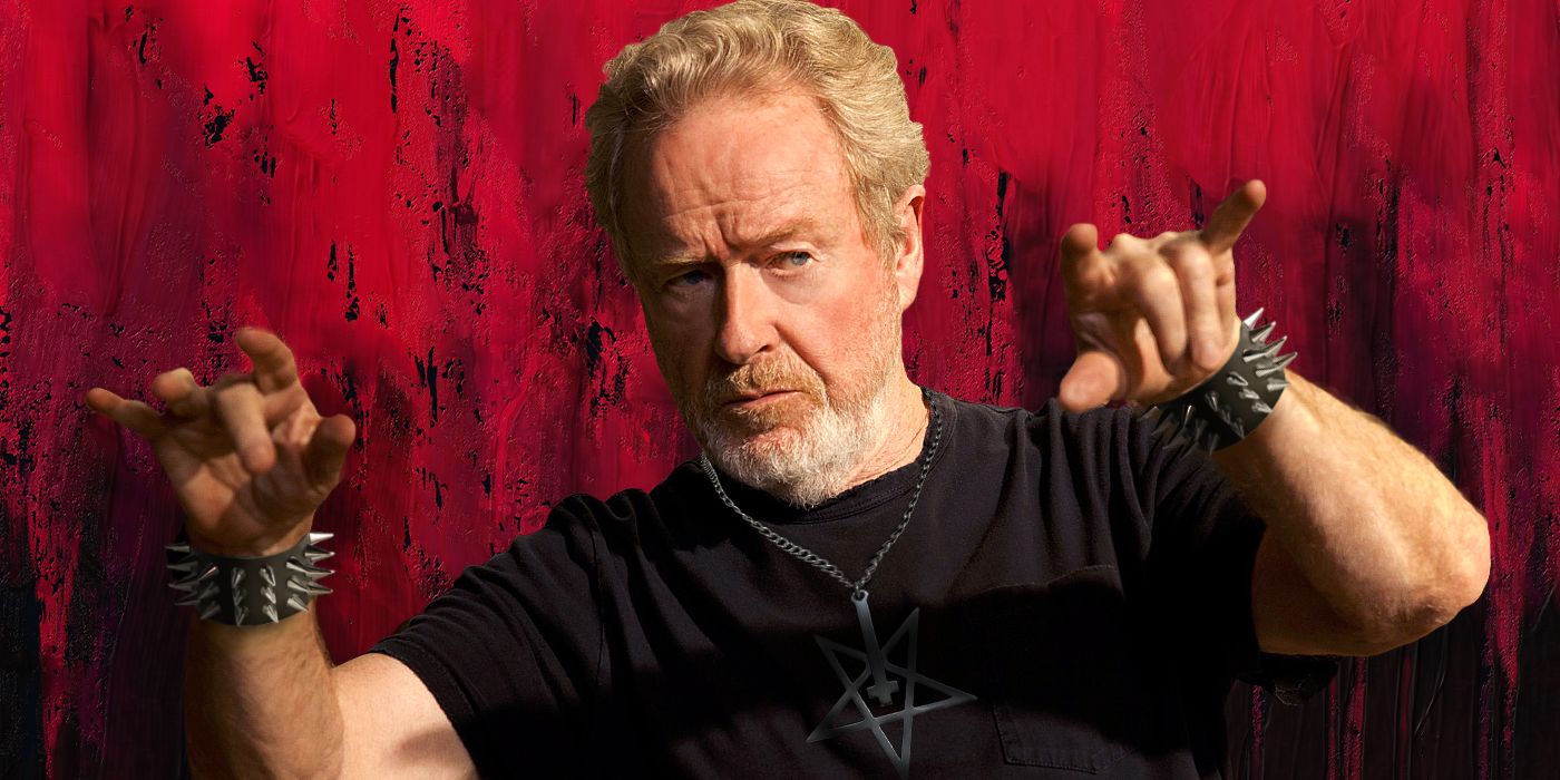 Famed director Ridley Scott looking at on object or person offscreen