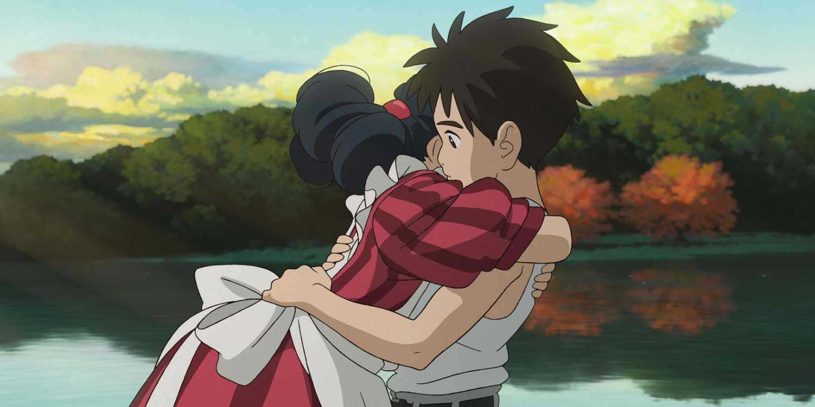 Lady Himi hugs Mahito Maki in 'The Boy and the Heron'