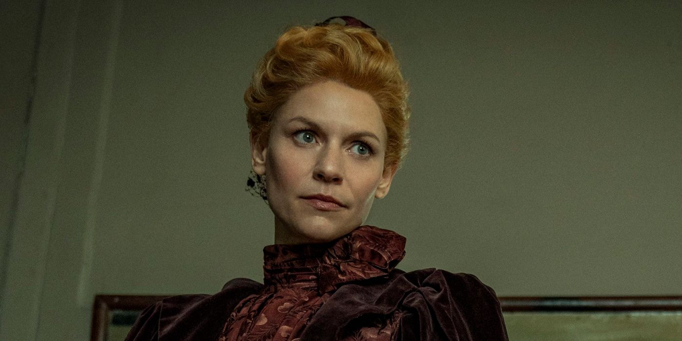 Cora Seaborne (Claire Danes) in a Victorian gown stares to the right in The Essex Serpent