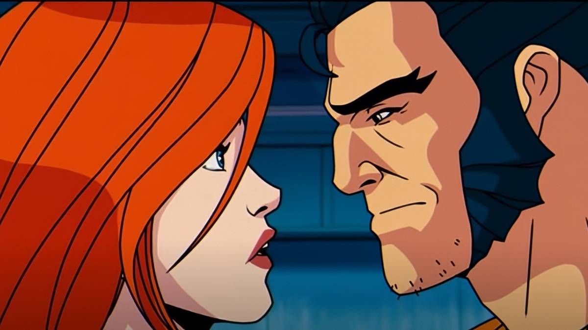 Jean Grey and Logan looking at each other in X-Men '97 Episode 3