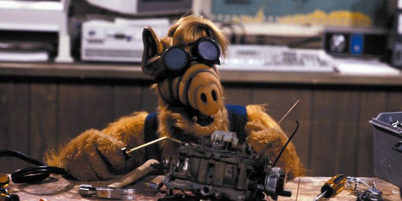 Alf (voiced by Paul Fusco) welding while wearing goggles on ALF