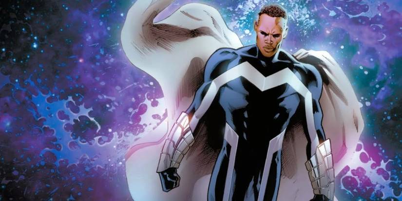 Marvel bleu planant sur l'espace