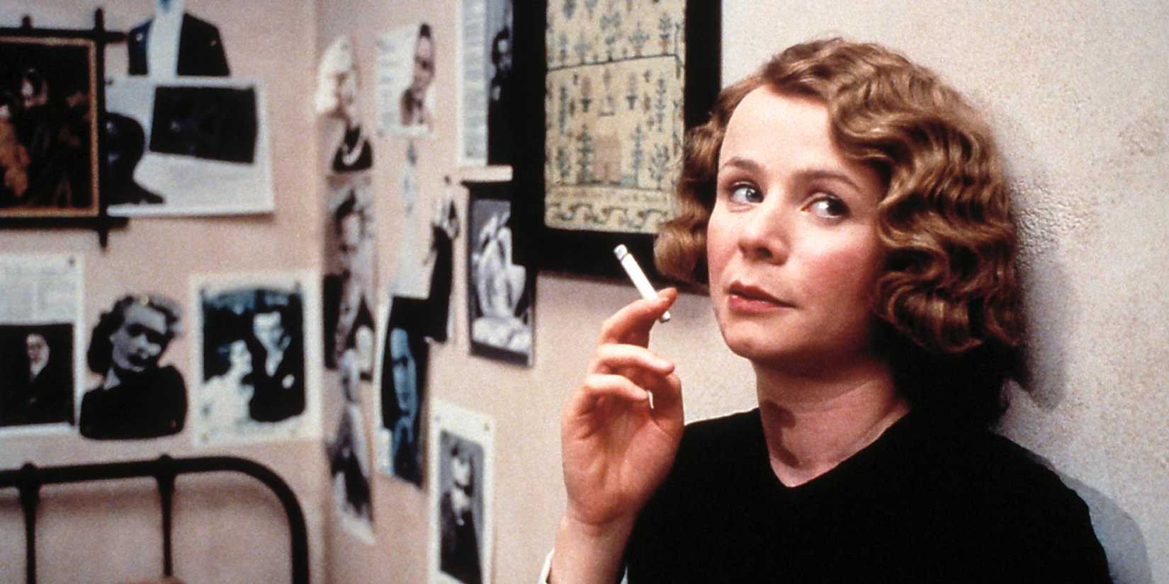 Emily Watson as Elsie in Gosford Park smoking a cigarette.