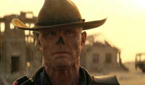 Walton Goggins as The Ghoul walking in the Wasteland in Prime Video's Fallout
