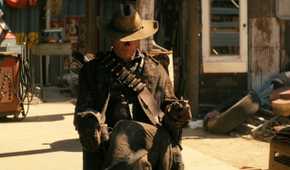 Walton Goggins as The Ghoul sitting with his head tipped down in Prime Video's 'Fallout'