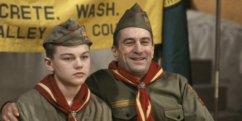 Leonardo DiCaprio as Tobias "Toby" Wolff and Robert De Niro as Dwight Hansen posing together for a picture in This Boy's Life