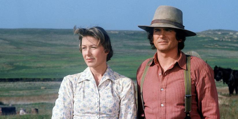Karen Grassle as Caroline Ingalls and Michael Landon as Charles Ingalls in 'Little House on the Prairie'