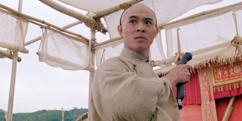 Wong Fei-hung (Jet Li) grabs a gun in the middle of a fight in Once Upon a Time in China.