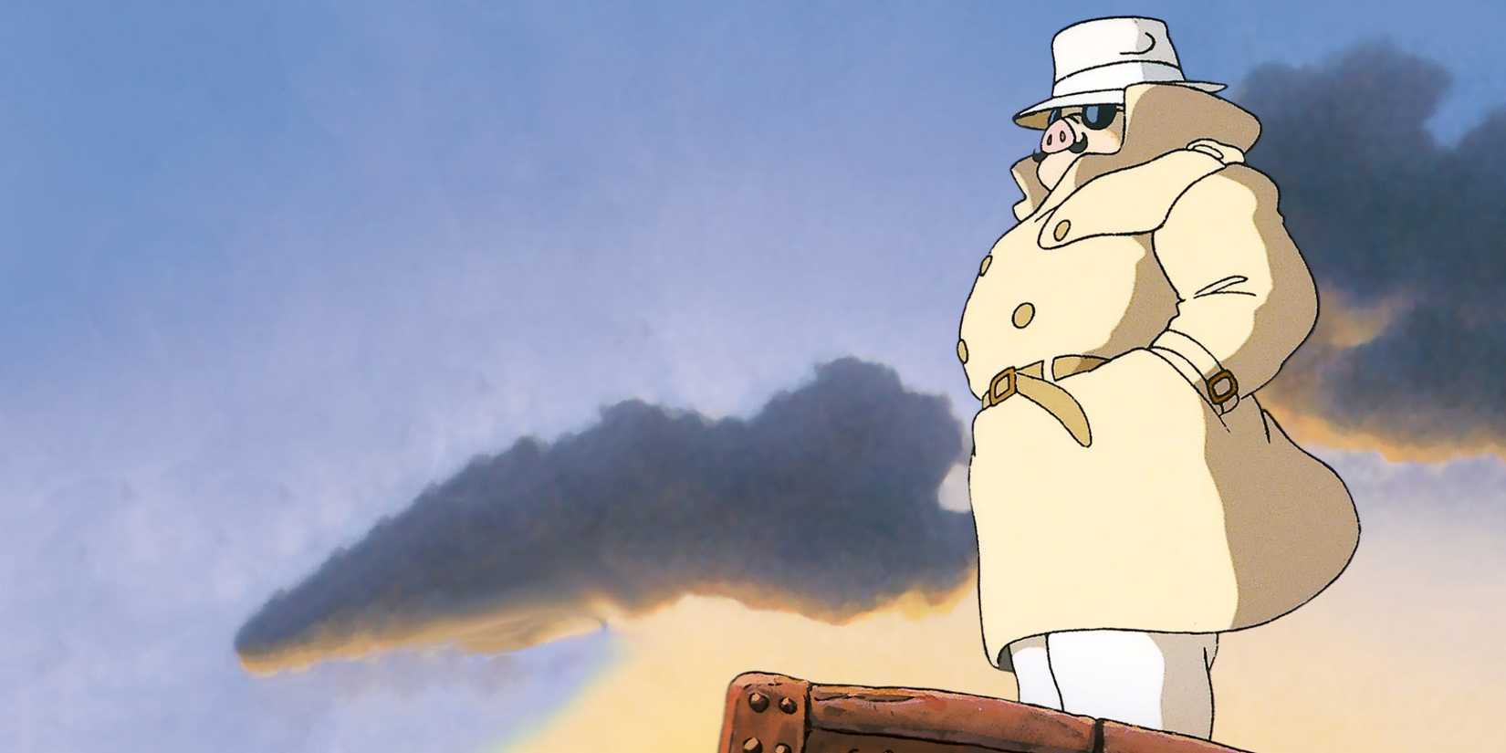 Porco Rosso standing on a cliff looking to the distance