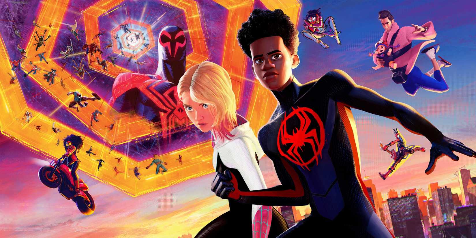 Spider-Man Across the Spider-Verse promotional photo showing the main characters