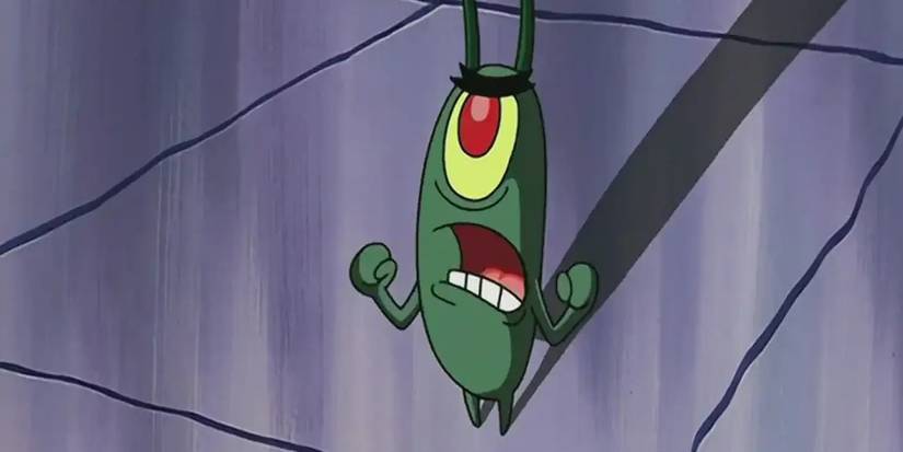 A still from the SpongeBob SquarePants episode "Welcome to the Chum Bucket" featuring Plankton