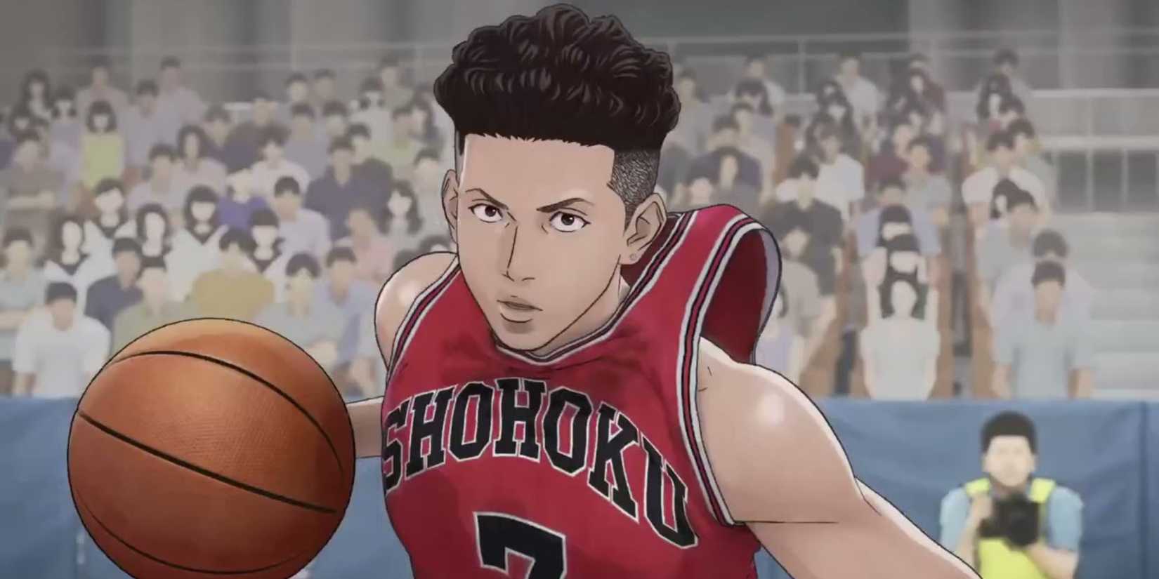 A basketball player dribbling in The First Slam Dunk (2022) still