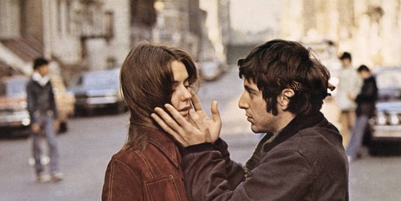 Al Pacino as Bobby puts his hand on Kitty Winn as Joan in a New York City Street in 'The Panic In Needle Park'