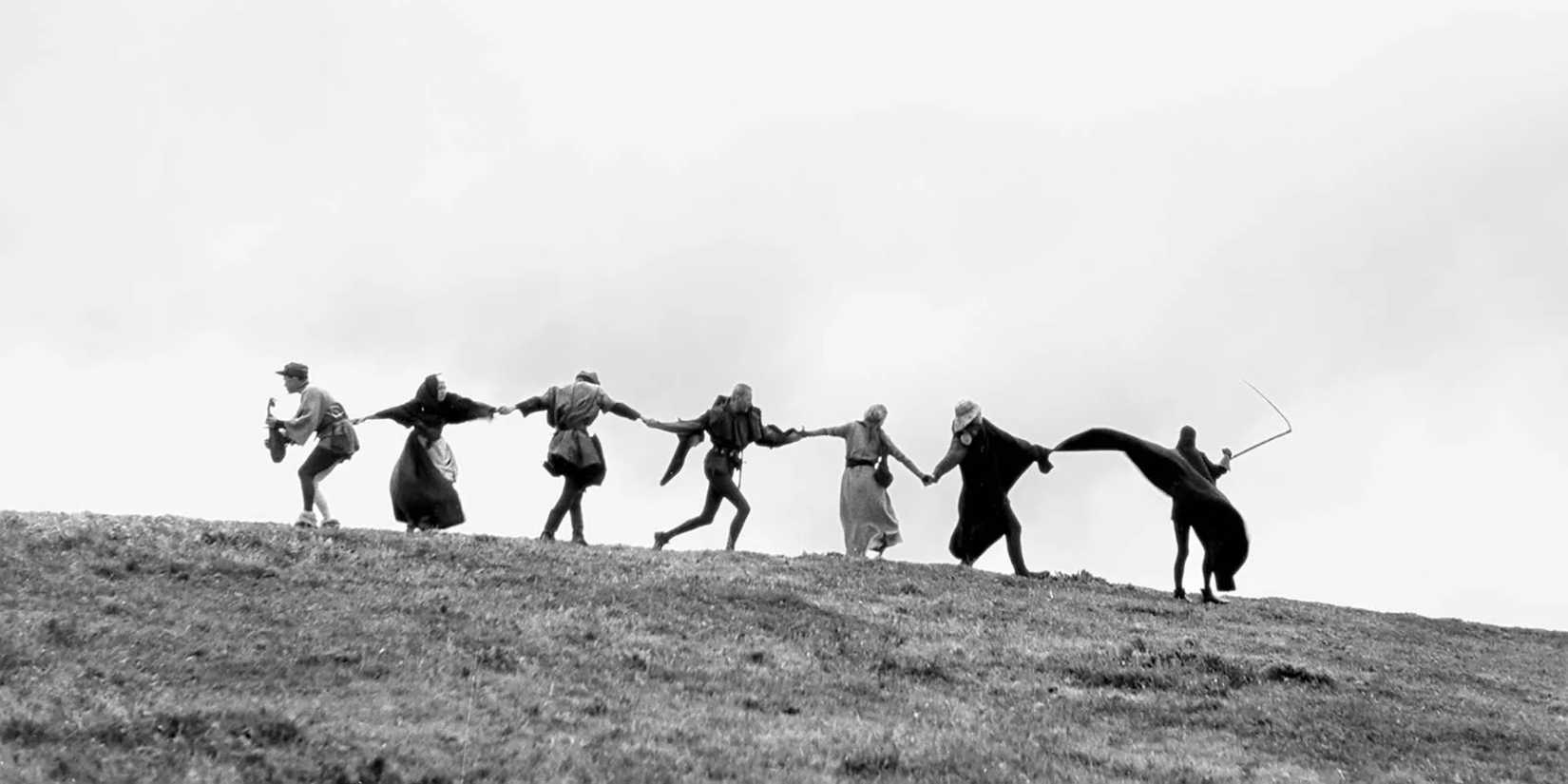 The Seventh Seal characters doing the dance macabre