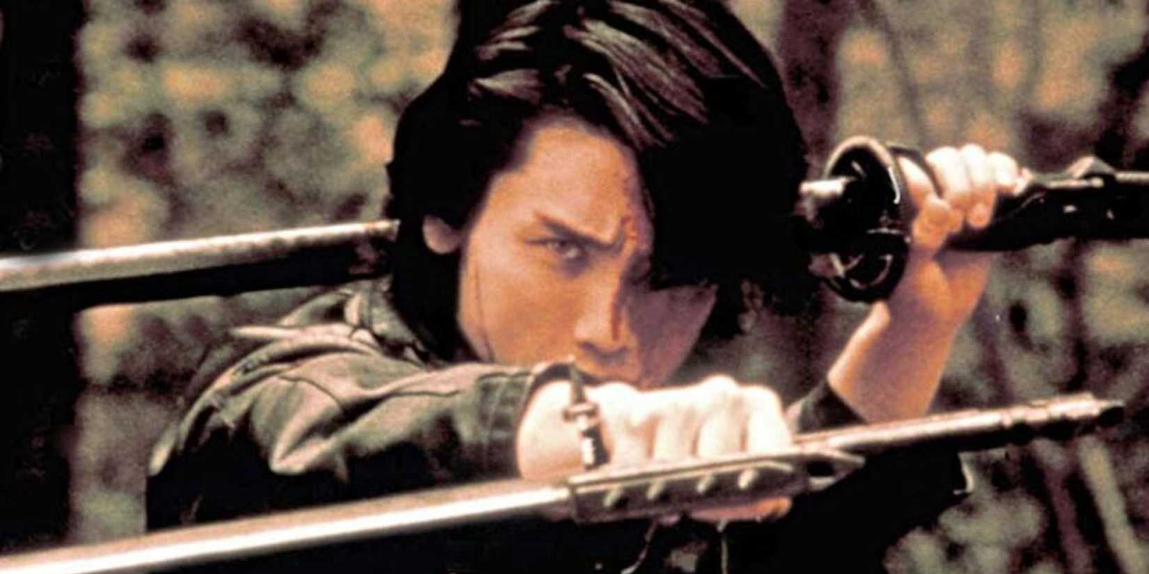 The Versus (2000) protagonist wielding dual katanas