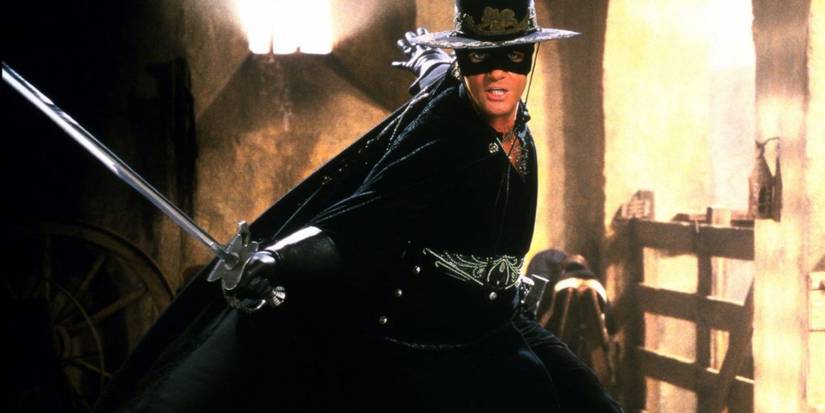 Zorro posing with his sabre in The Mask of Zorro