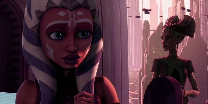 Ahsoka talking to Padme in Star Wars: The Clone Wars