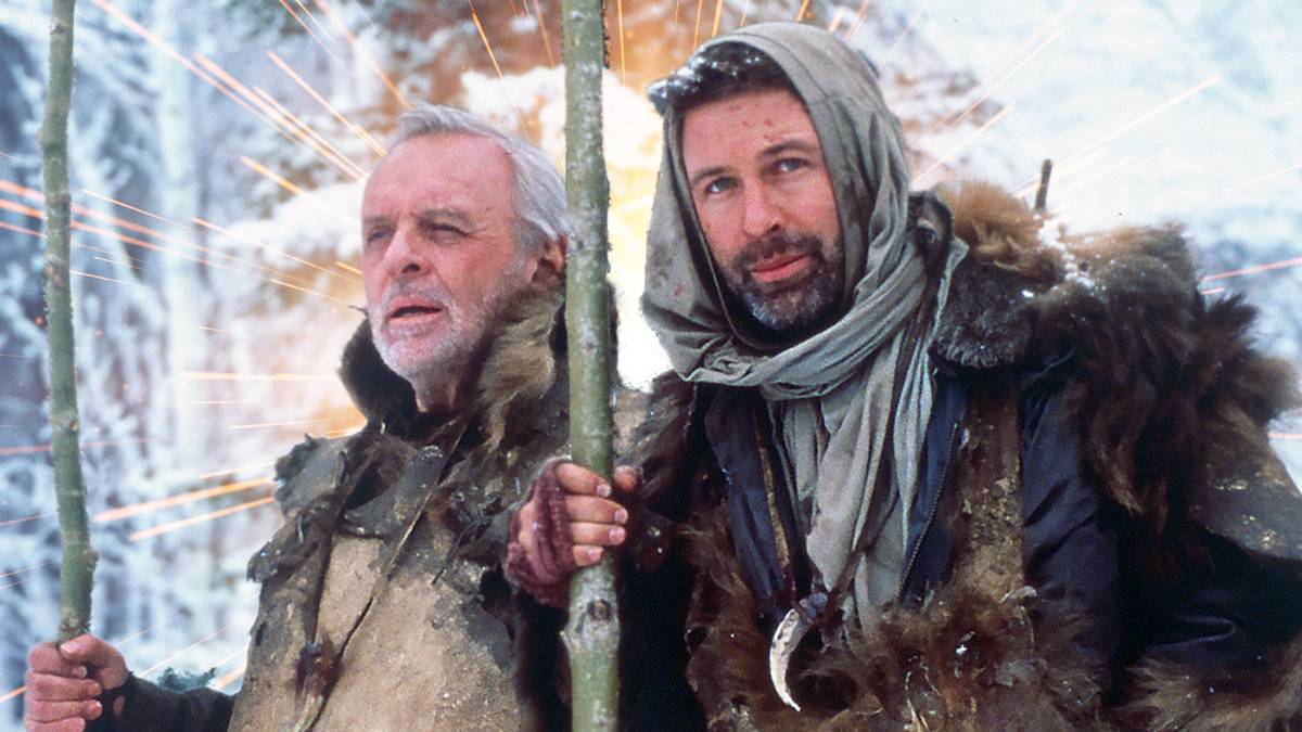 A custom image of Alex Baldwin and Anthony Hopkins in The Edge