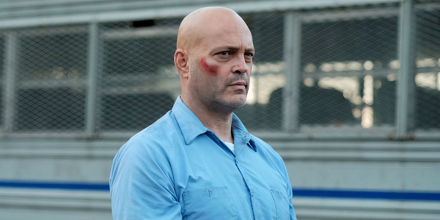 Vince Vaughn in front of a prison bus in 'Brawl in Cell Block 99'