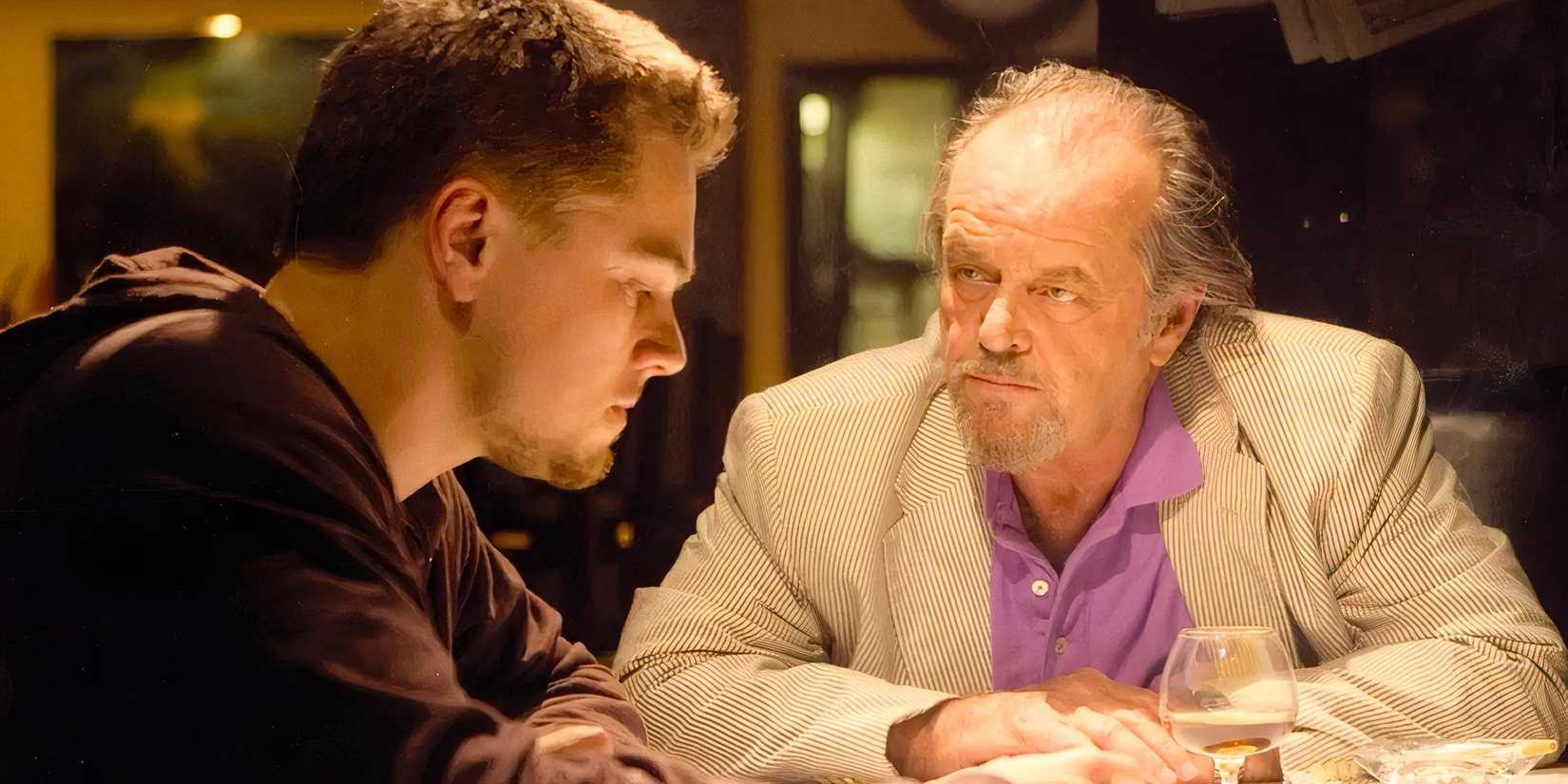 William Costigan Jr. melakukan percakapan tegang dengan bos mafia Frank Costello di The Departed.
