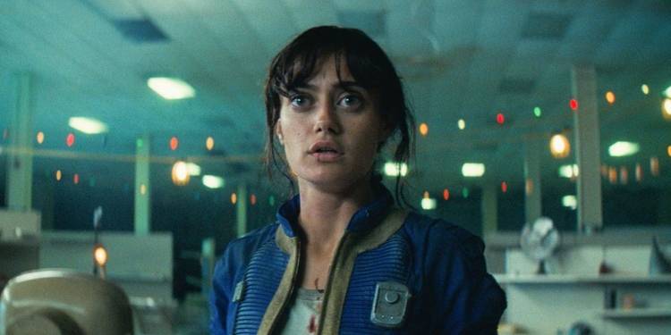 Lucy looking scared in Fallout.