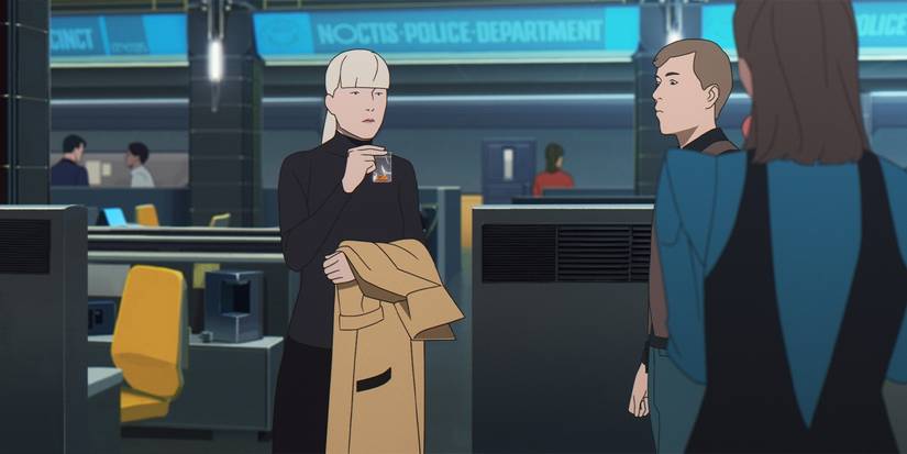 Aline Ruby conducts an investigation in a still from Mars Express. 
