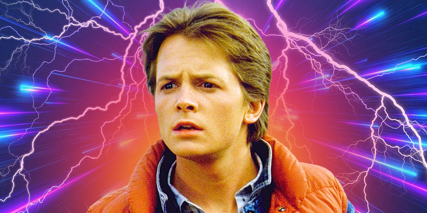 Custom image of Marty McFly against a lightning background