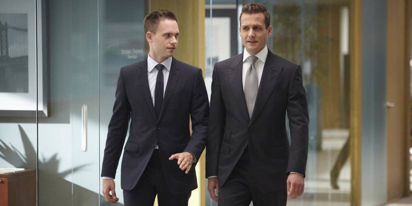 Patrick J. Adams and Gabriel Macht in 'Suits' Season 3, Episode 1 "The Arrangement" (2013).