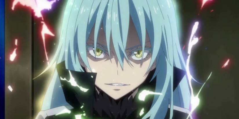 A character from That Time I Got Reincarnated as a Slime has bursts of light around them.