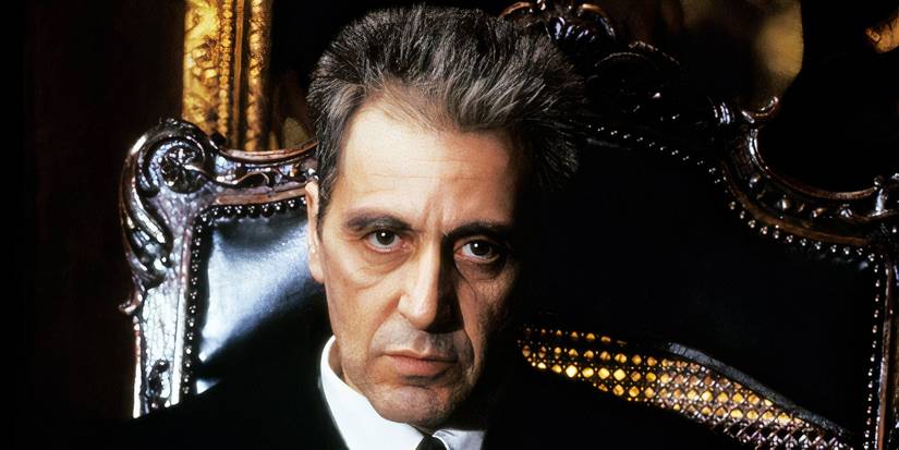 Michael Corleone looking at the camera in The Godfather Part III