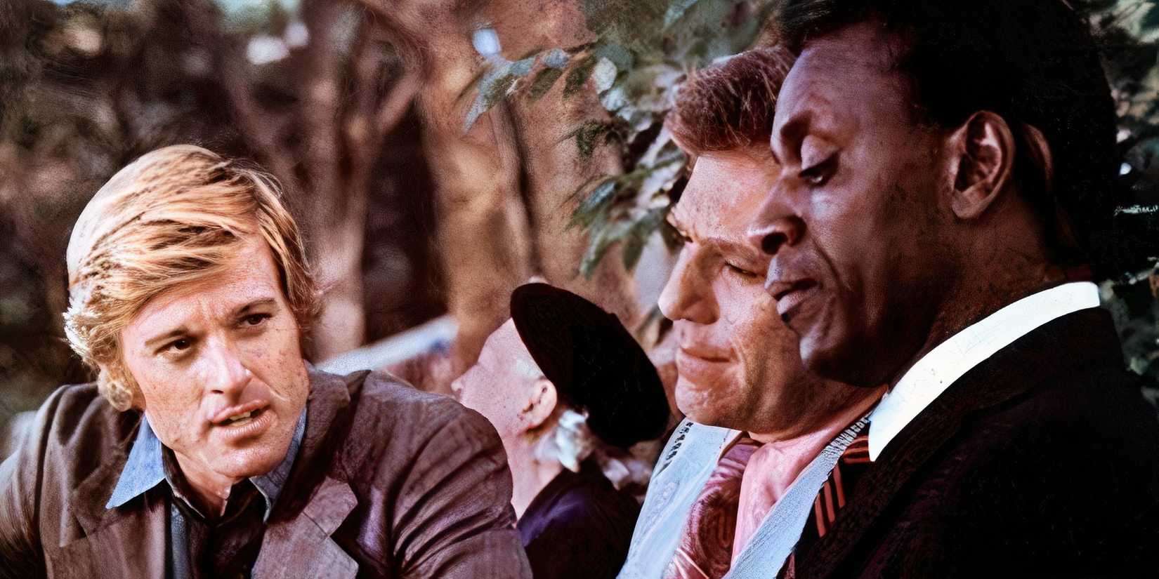 Robert Redford, George Segal, and Moses Gunn in The Hot Rock