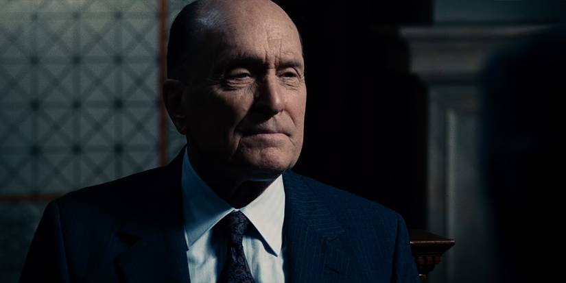 Robert Duvall as Judge Joseph Palmer on the witness stand in 'The Judge.'