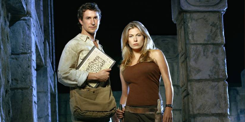 Flynn Carsen (Noah Wyle) and Nichole Noone (Sonya Walger) in 'The Librarian: Quest for the Spear.'