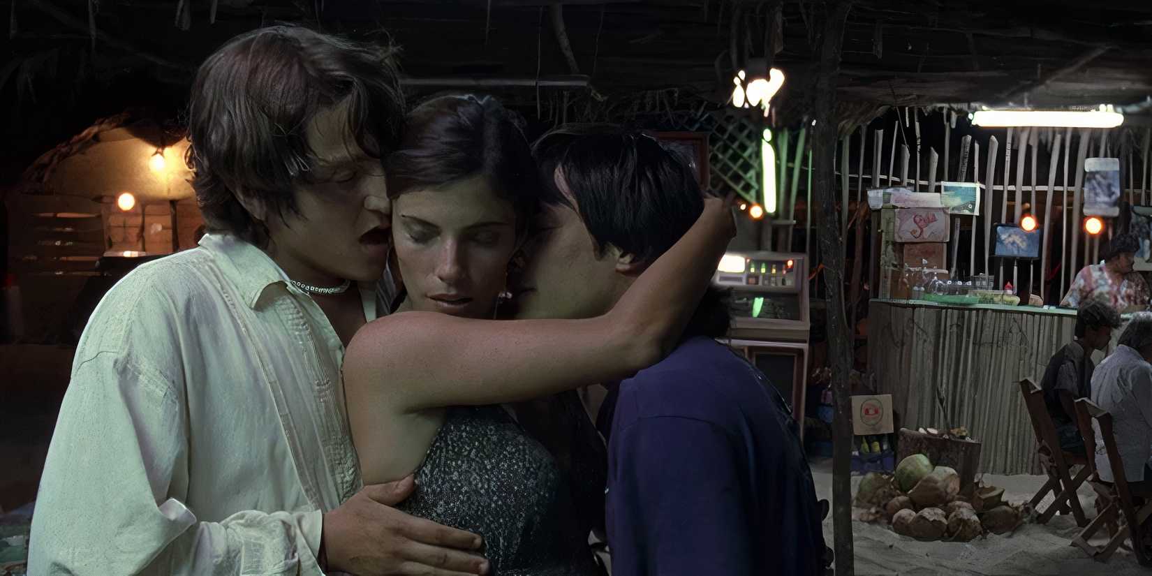 A trio in a loving embrace in 'Y Tu Mama Tambien' (2001)