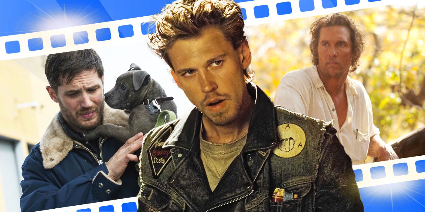 Blended image showing characters from The Drop, The Bikeriders, and Mud