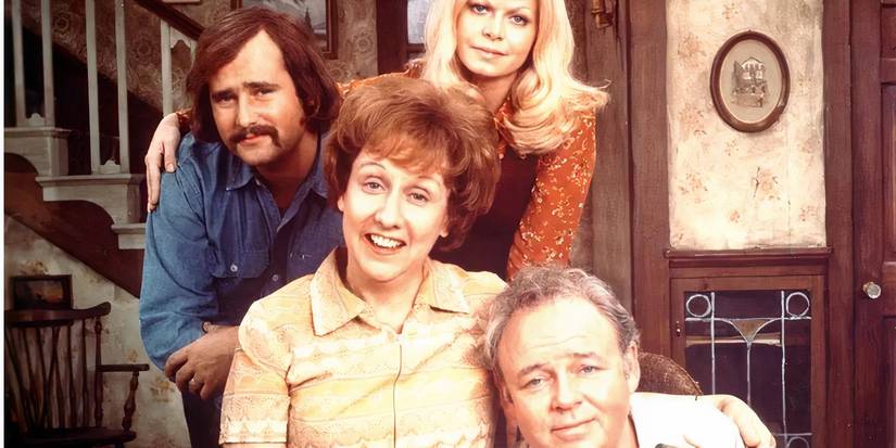 The All in the Family cast posing from a promotional photo.