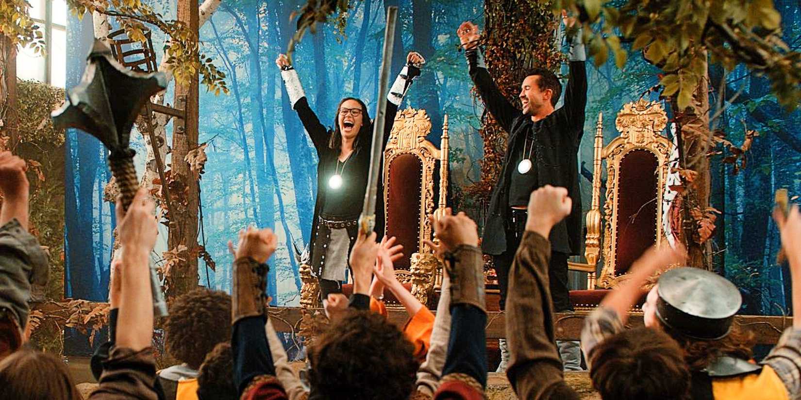 Poppy Li and Ian Grimm in Mythic Quest 'Everlight'