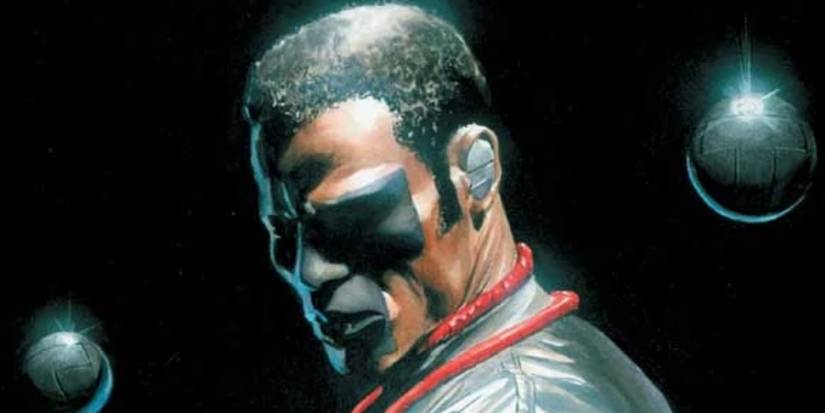 Mister-Terrific looking pensive against a black background