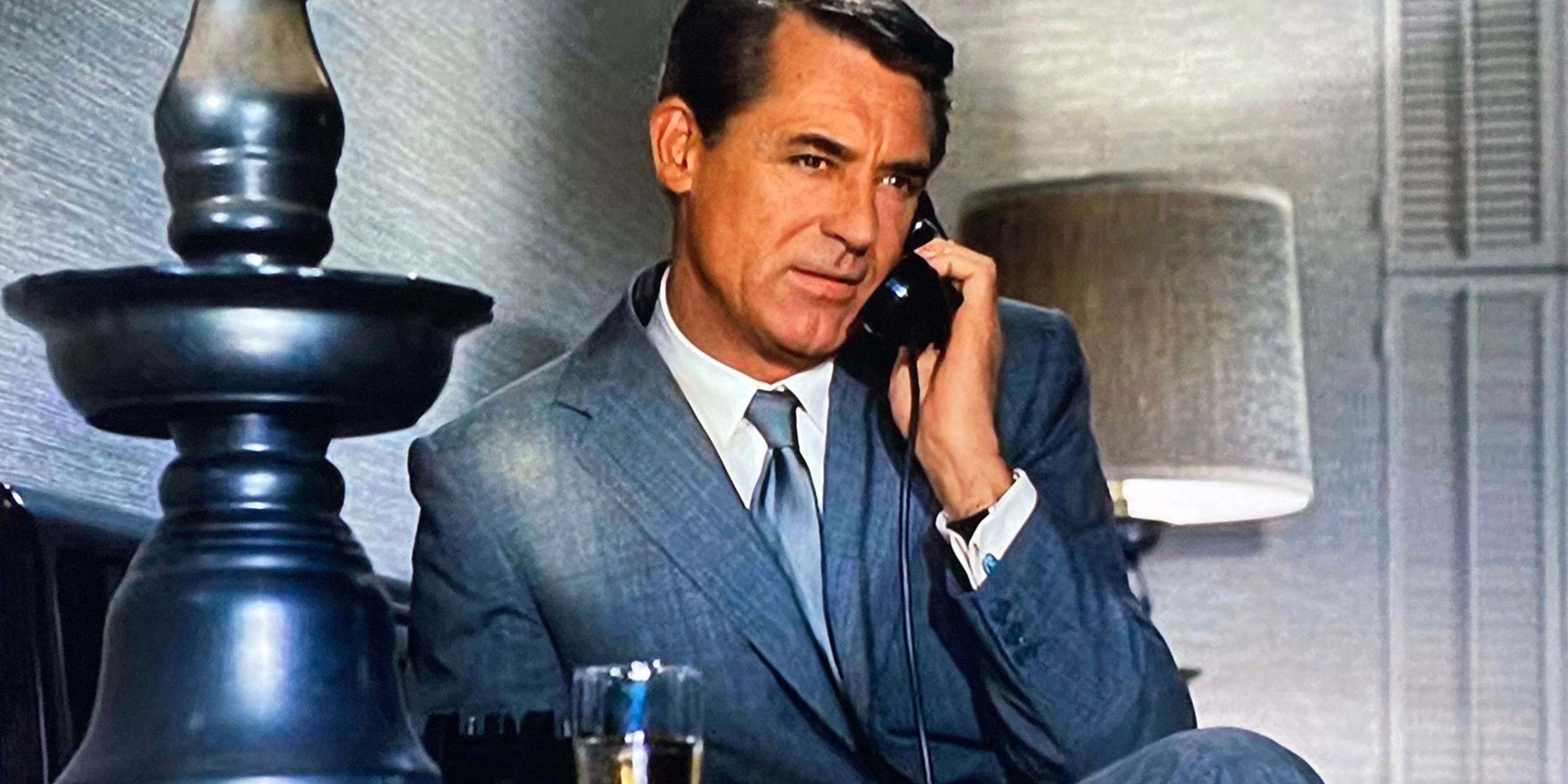 Cary Grant on the phone in North by Northwest