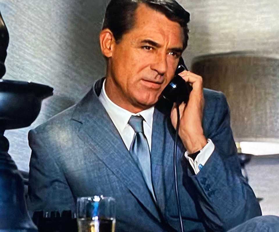 Cary Grant on the phone in North by Northwest
