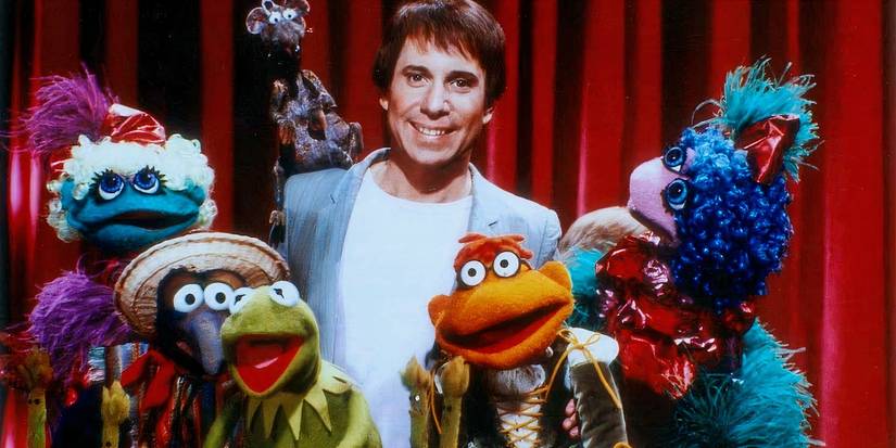 Paul Simon with Gonzo, Kermit, and Scooter on The Muppet Show