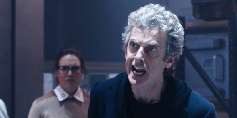 Peter Capaldi as the 12th Doctor giving a speech in 'The Zygon Inversion' from 'Doctor Who'