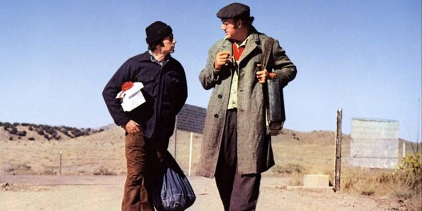 Al Pacino as Lion and Gene Hackman as Max walking together in 'Scarecrow'