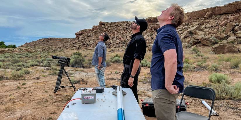 The cast looks up on 'The Secret of Skinwalker Ranch.'