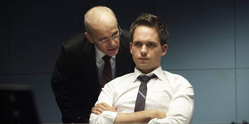 Željko Ivanek and Patrick J. Adams in 'Suits' Season 3, Episode 16 "No Way Out" (2014).