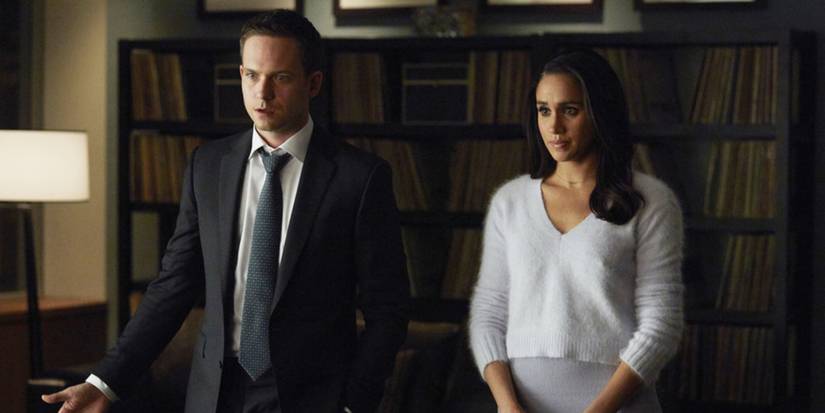 Patrick J. Adams and Meghan Markle in 'Suits' Season 4, Episode 16 "Not Just a Pretty Face" (2015).