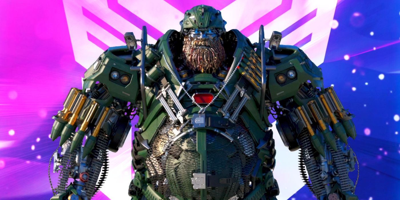 Blended image showing a Transformers robot